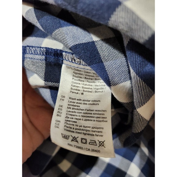 Helly Hansen Blue and White Plaid Casual Button Down Shirt - Picture 7 of 7